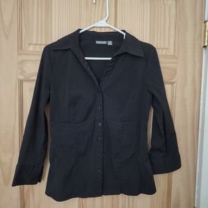 Apt. 9 Black Button-Down Blouse, Size Small
